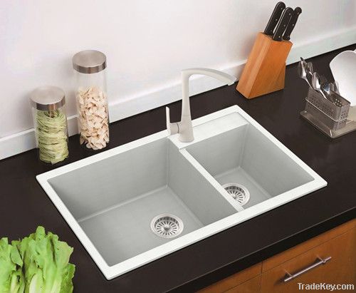 Double bowl granite kitchen sink SRD850