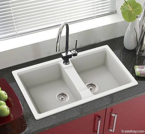 Double bowl granite kitchen sink SRD820