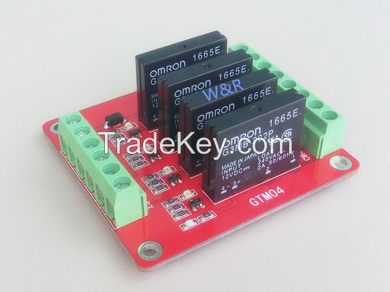 4 Channel 12V DC Relay Module Solid State High Level with fuse OMRON SSR AVR DSP for Arduino