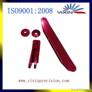 red anodized aluminum parts with cnc milling and turning machined part