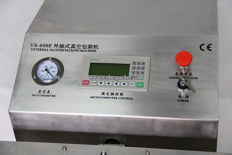 VS-600E S/S body external stand type industrial vacuum packing machine