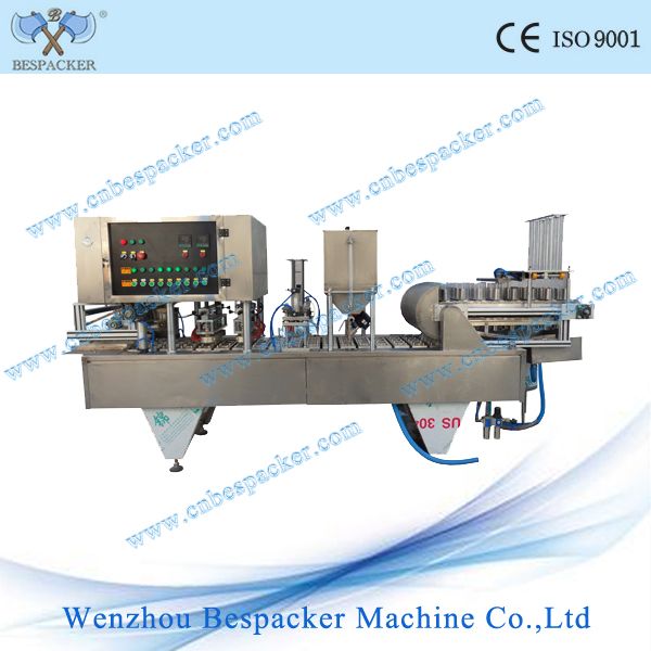 auto cup filling and sealing machine with cup wash
