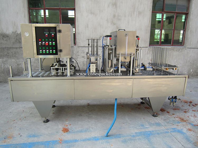 Automatic jelly cup filling and sealing machine