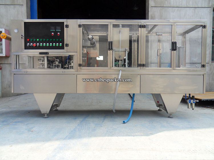 automatic cup filling and sealing machine with windows