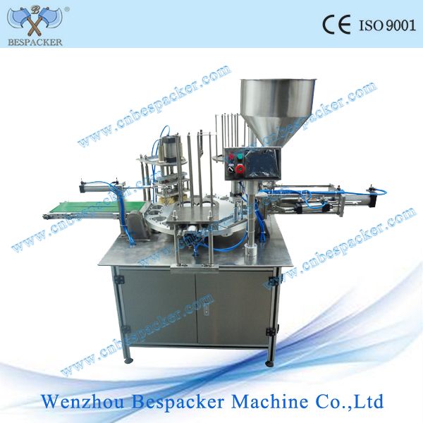 Rotary type automatic plastic cup sealing machine milk cup filling machine