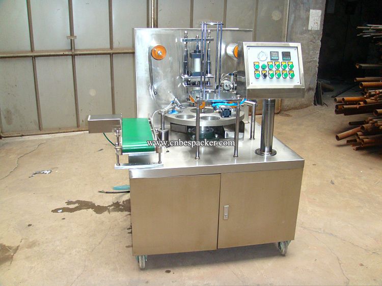 Automatic diary cup filling and sealing machine