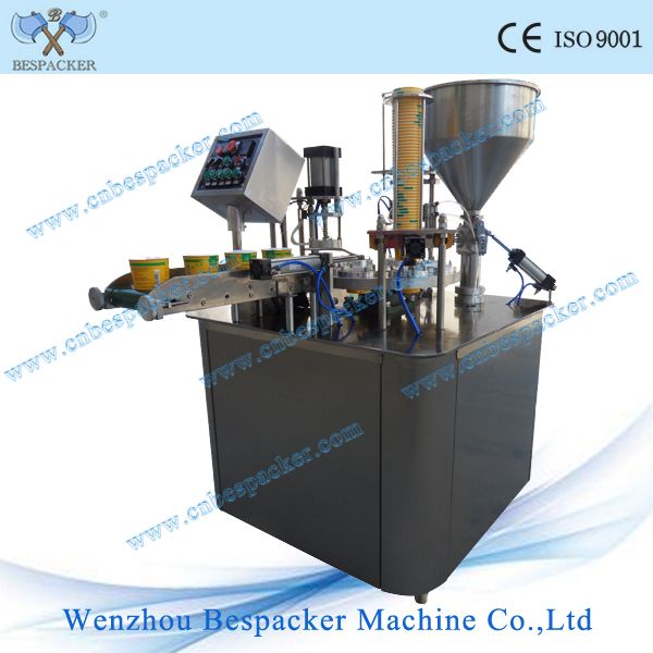 Automatic paper cup filling and sealing machine