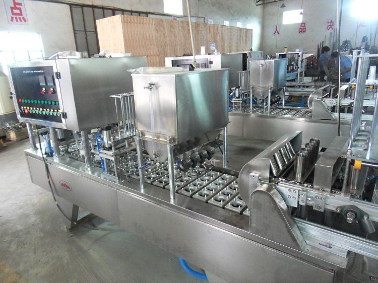 auto cup filling and sealing machine with cup wash