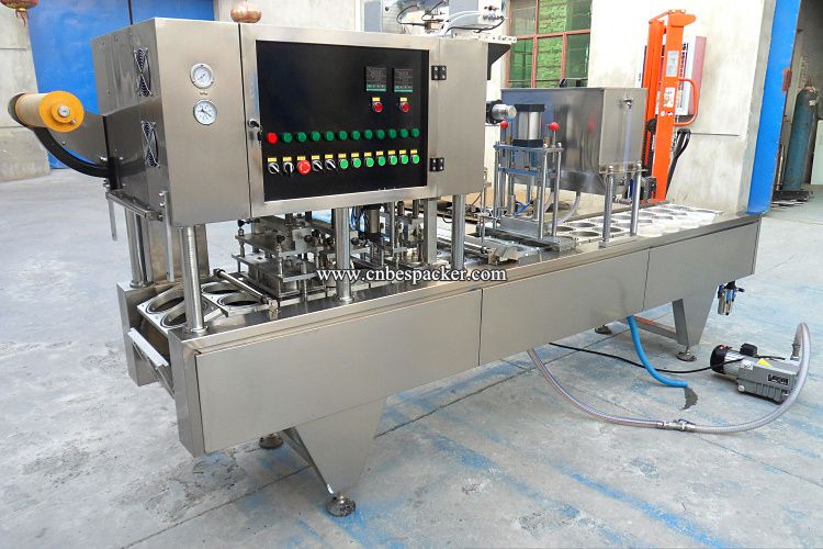 Automatic cup vacuum filling and sealing machine
