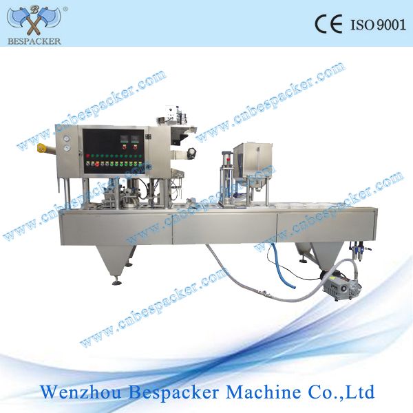 Automatic cup vacuum filling and sealing machine