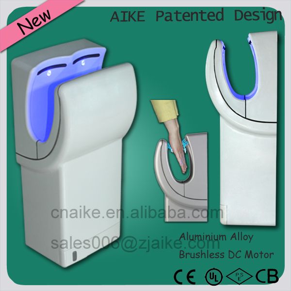 Dyson Style Hand Dryer, Aluminium Alloy Brushless DC Motor Dual Jet Airblade Hand Dryer AK2020