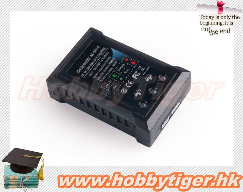 HobbyTiger AC-3S10 2/3S Lipo Balancer Charger RTF for Walkera & FMS Airplane