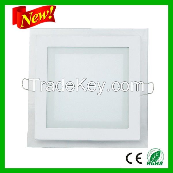 High quality AC58-265v 6W 12W 18W ultra thin glass led panel lights 6W