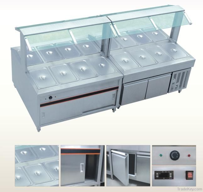 Hotel equipment buffet display, food display, warm& cold bain marie