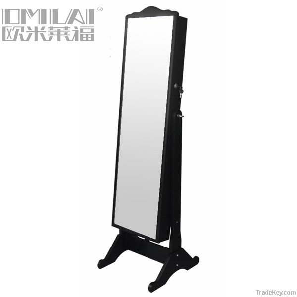 High quality floor stand mirror with MDF jewelry armoire furniture