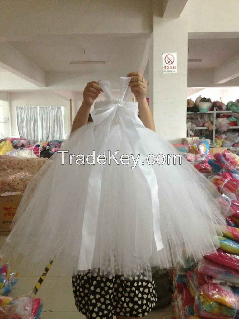White Fluffy Flower Girl Dress Girls Wedding Dress