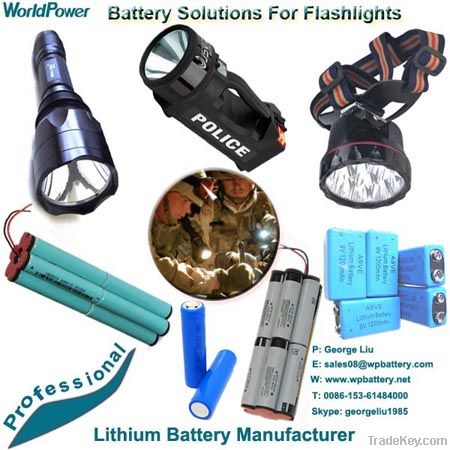 LED Lighting Flashlight Tactical Light Lithium Ion Battery Pack OEM