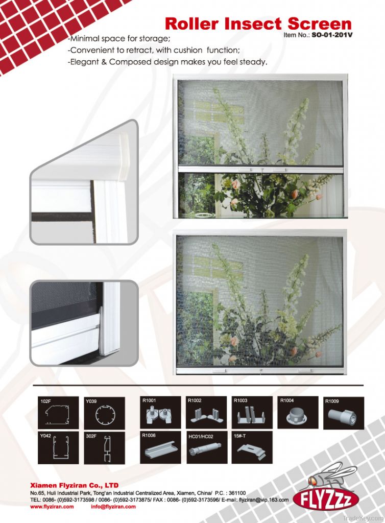 Roller insect screen window;