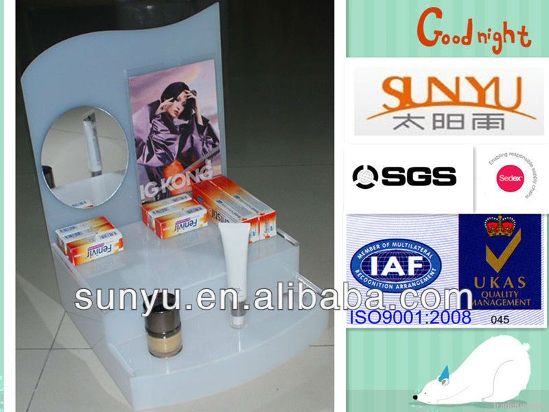 acrylic cosmetic display with printing picture for decorative