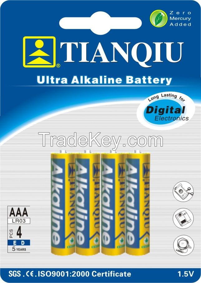 Tianqiu LR03 dry Battery, Alkaline AAA battery