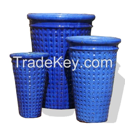 Blue Circle elegant pots for decoration in garden