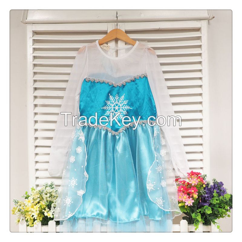 supply   girl   dress  frozen elsa dress  xk593 long  sleeve