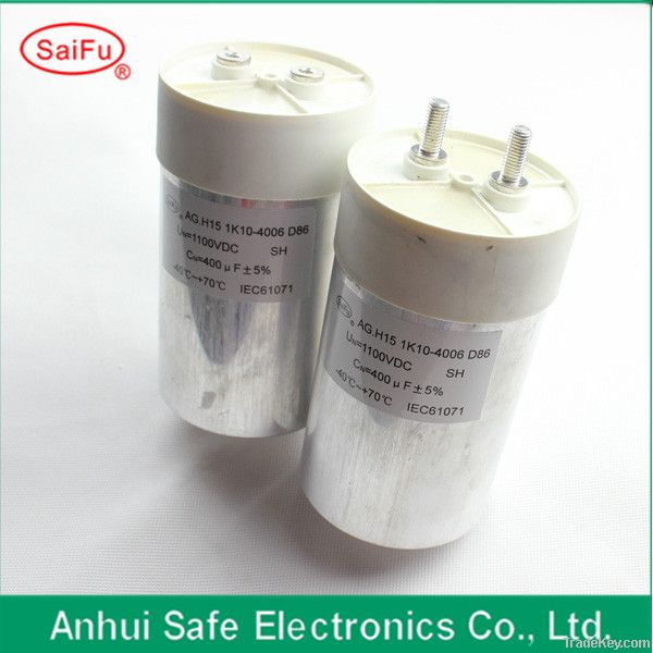 High  voltage  DC filter   capacitor 400UF 1100VDC  for power electron