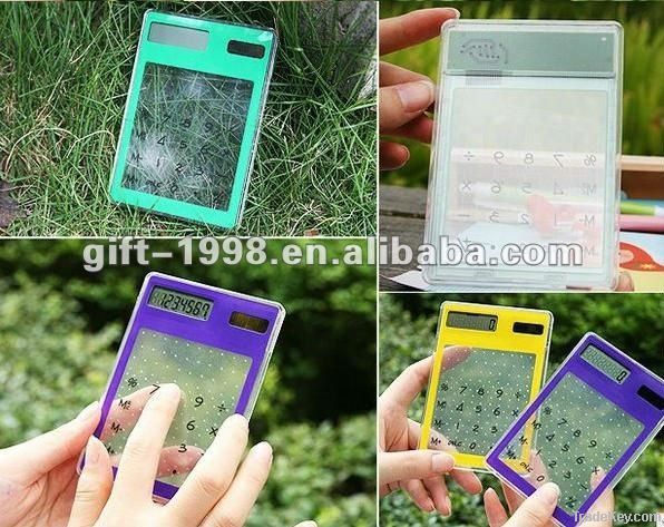 Transparent touch screen gift calculator for promotion