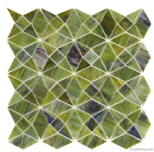 Stained glass mosaic green puzzle series