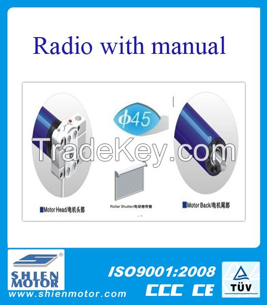 Radio with manual type tubular motor 