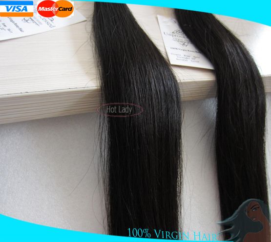 100% Unprocessed Brazilian Virgin Hair  Extension Silky Straight hair style can be dyed any color