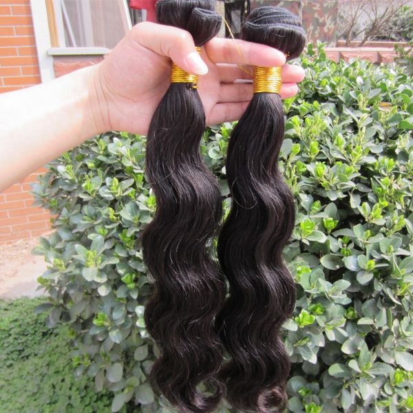 Hot Selling Top Fashion  100% Unprocessed Brazilian Virgin Hair Extensions Natural Color Human Hair Weft  1B