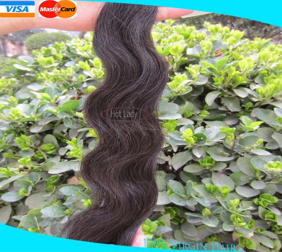 Hot Selling Top Fashion  100% Unprocessed Brazilian Virgin Hair Extensions Natural Color Human Hair Weft  1B
