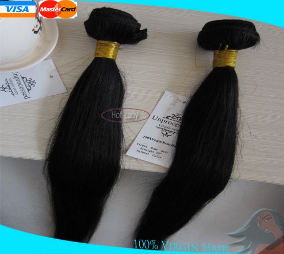 100% Unprocessed Brazilian Virgin Hair  Extension Silky Straight hair style can be dyed any color