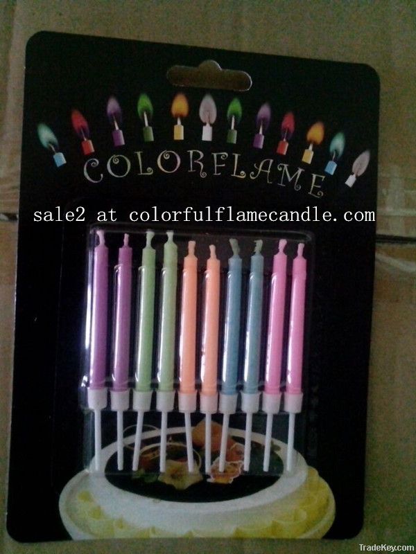 Factory sales colored flame birthday candle