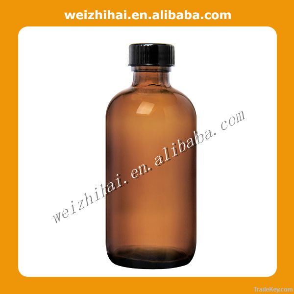 120 ml amber boston round glass bottle for liquid medicine