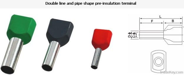 Double line and pipe shape pre-insulation terminal