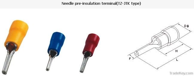 Needle pre-insulation terminal(TZ-JTK type)