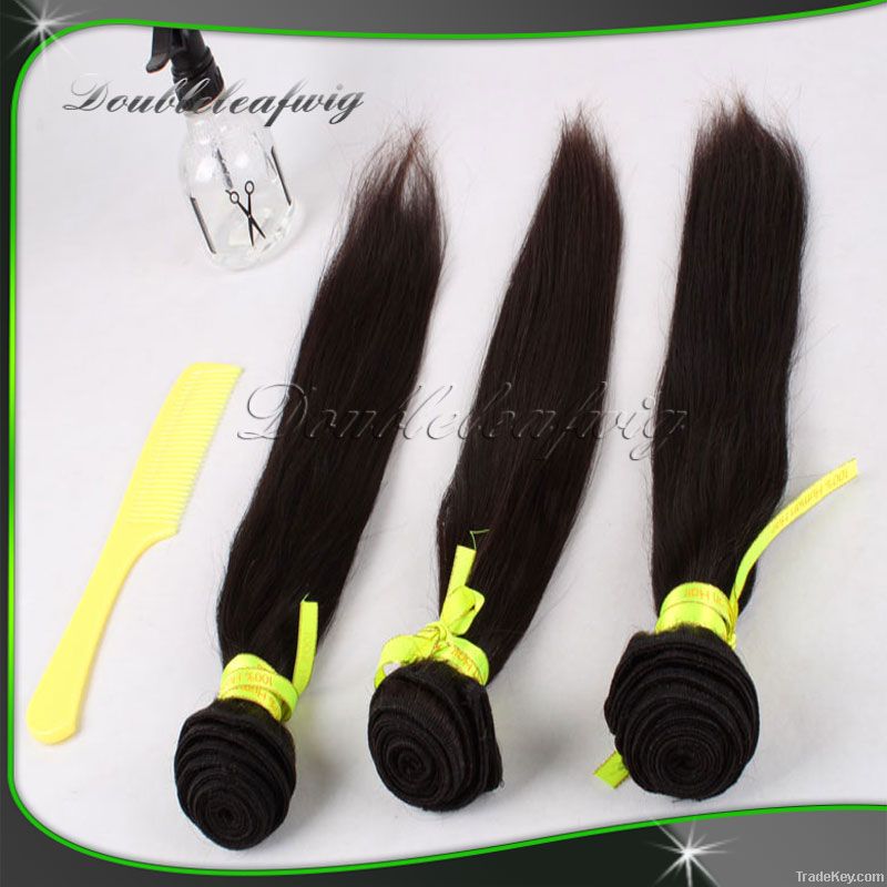 Wholesale indian remy hair natural color silk straight machine weft