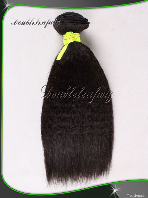 Wholesale indian remy hair natural color Yaki straight machine weft