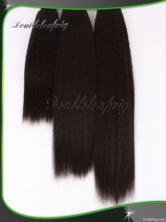 Wholesale indian remy hair natural color Yaki straight machine weft