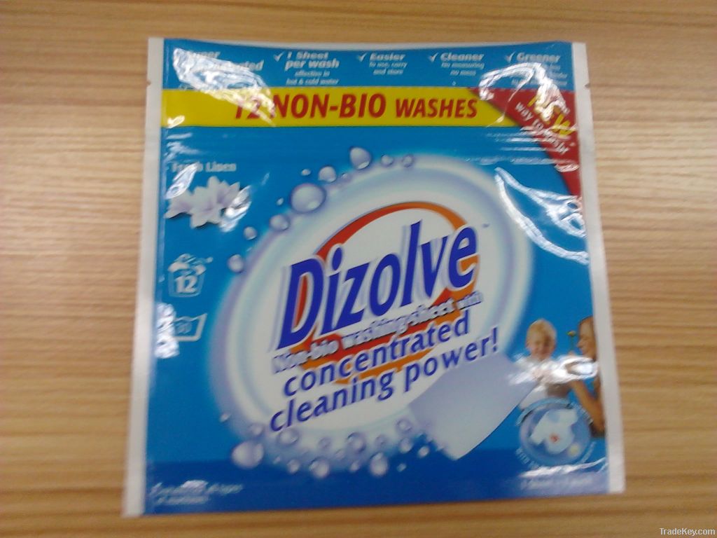 DIZOLVE washing powder plastic packaging bags