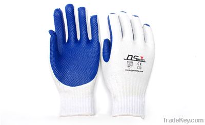 7 gauge knitted liner and rubber dipped glove