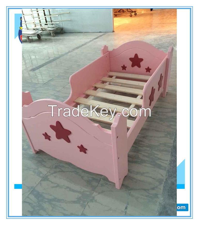 Kids Children Wood Toddler Bed With Stars