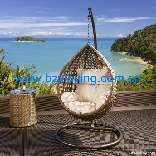 pe rattan hanging basket wicker chair