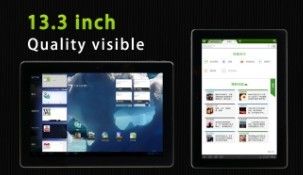 super big size 13.3 inch dual core tablet pc built in wifi bluetooth