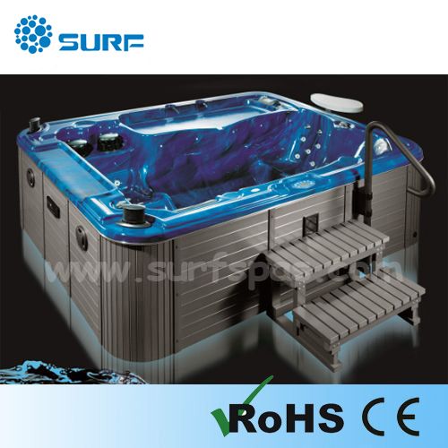 Freestanding SPA hot tub with sunbath