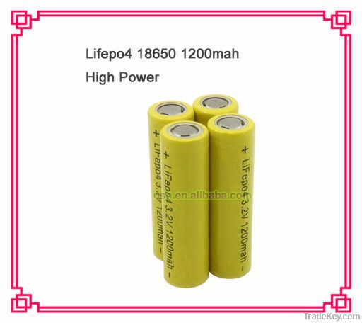 Lifepo4 18650 1200mah 20-40C High Discharge Battery