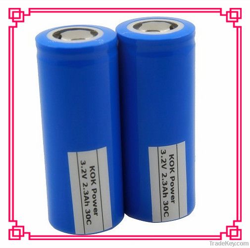 Lifepo4 26650 3.2v 2300mah 30c battery