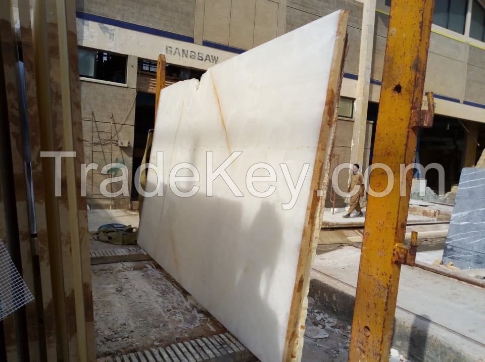 Premium Quality Pure White Onyx Slab, Floor Tile Countertop